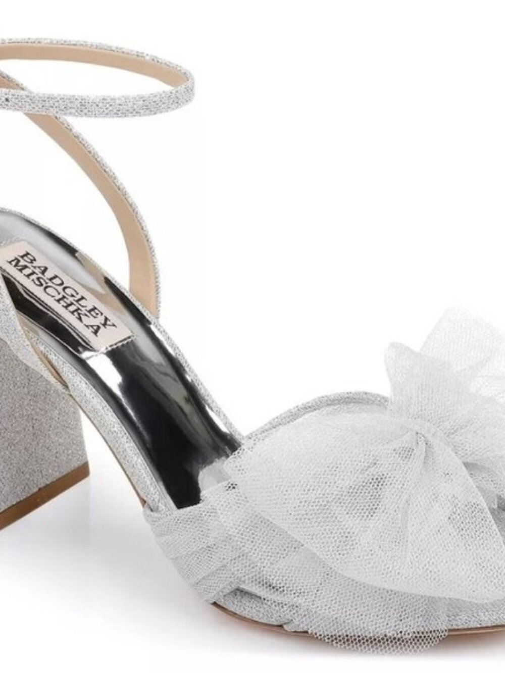 NWT Badgley Mischka Metallic Silver Tess Sandal